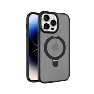 Jmgokit For iPhone 15 Pro Max Magnetic Ostand Case With Stand - Black